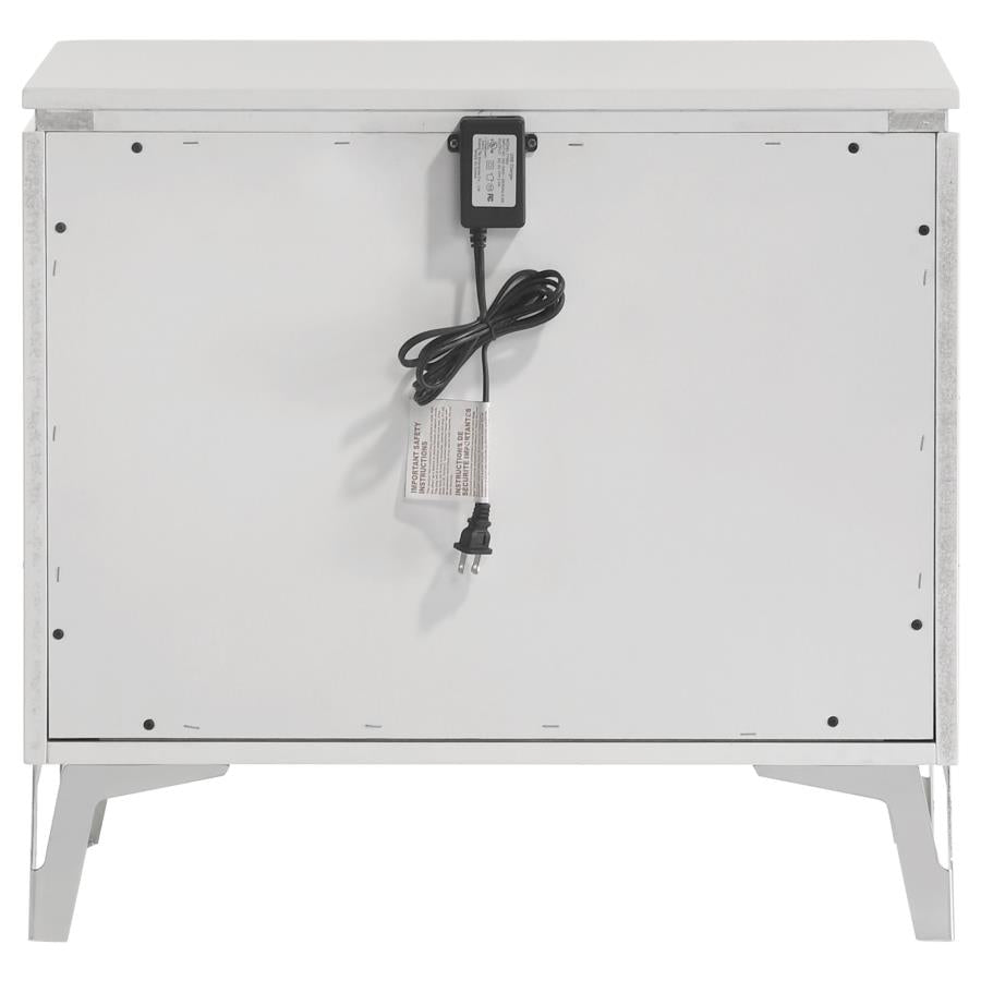 Cassia 2-drawer Nightstand Bedside Table White High Gloss-5