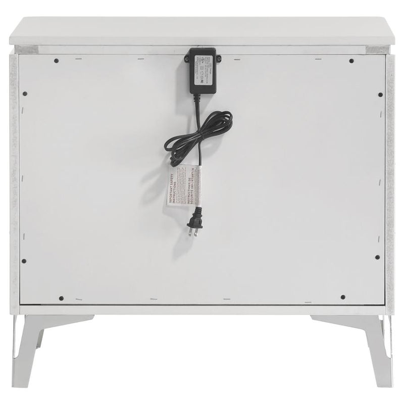 Cassia 2-drawer Nightstand Bedside Table White High Gloss-zoom-