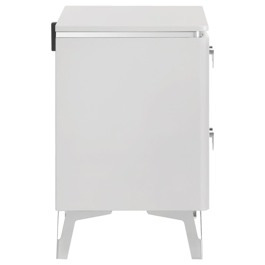 Cassia 2-drawer Nightstand Bedside Table White High Gloss-6