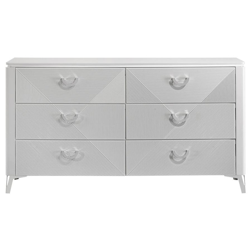 Cassia 6-drawer Bedroom Dresser Cabinet White High Gloss-zoom-