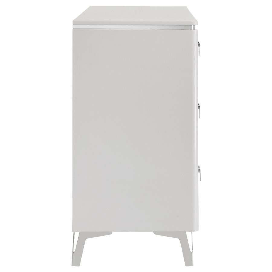 Cassia 6-drawer Bedroom Dresser Cabinet White High Gloss-6