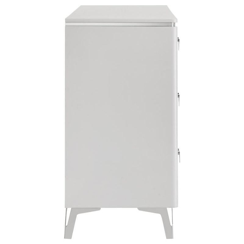 Cassia 6-drawer Bedroom Dresser Cabinet White High Gloss-zoom-