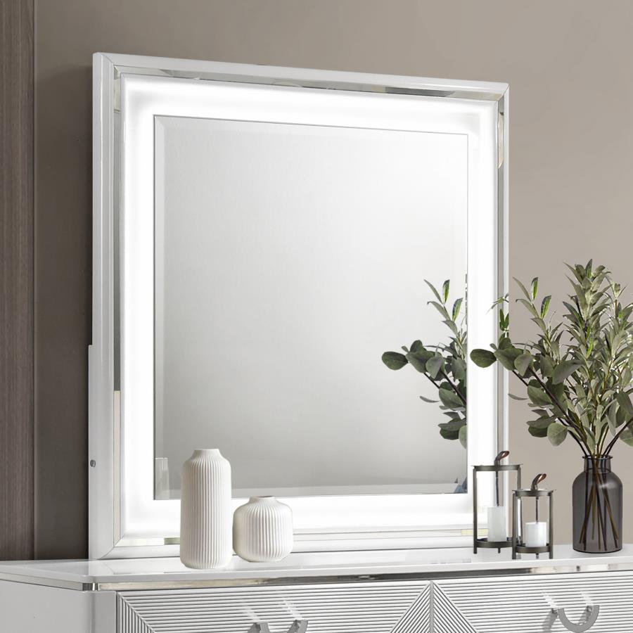 Cassia Dresser Mirror White High Gloss-zoom-2