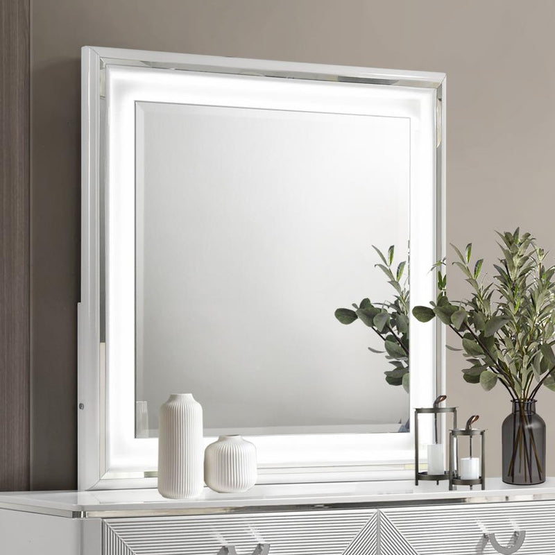 Cassia Dresser Mirror White High Gloss-zoom-
