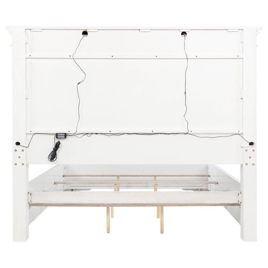 McKinney Eastern King LED Light Panel Bed Vintage White-zoom-6