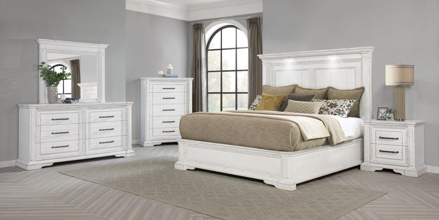 McKinney 5-piece California King Bedroom Set Vintage White-1