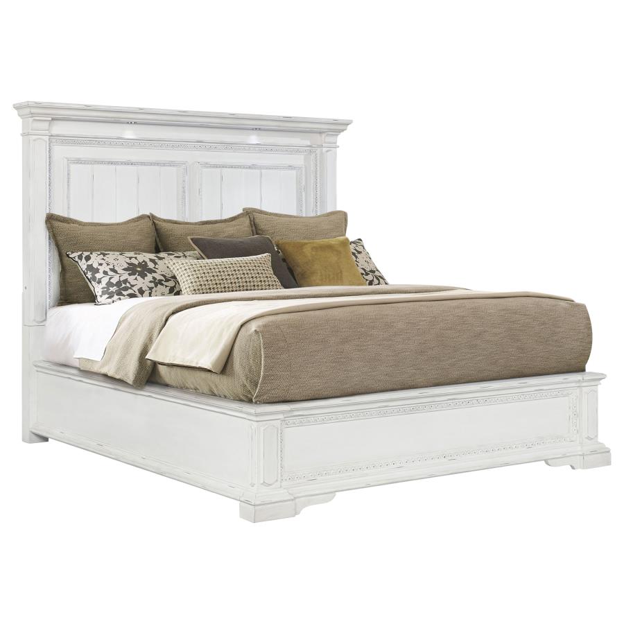 McKinney California King LED Light Panel Bed Vintage White-zoom-3