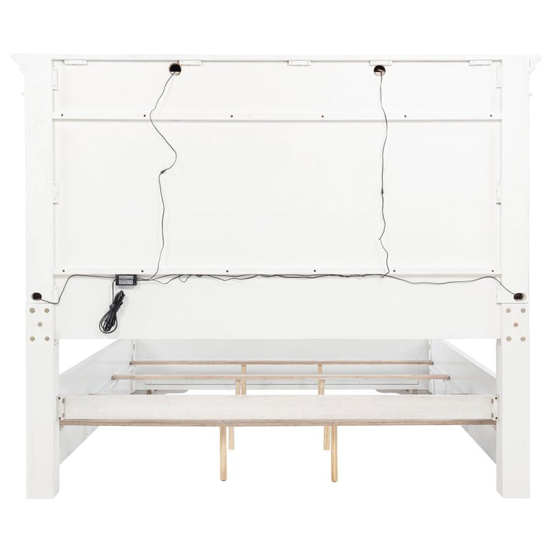 McKinney California King LED Light Panel Bed Vintage White-zoom-
