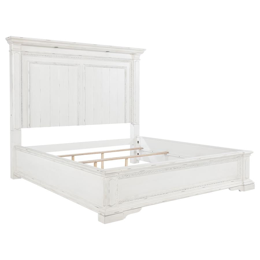 McKinney Queen LED Light Panel Bed Vintage White-1
