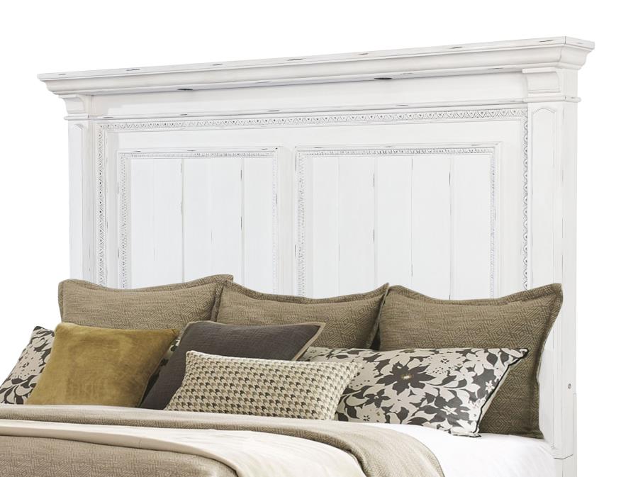 McKinney Queen LED Light Panel Bed Vintage White-8