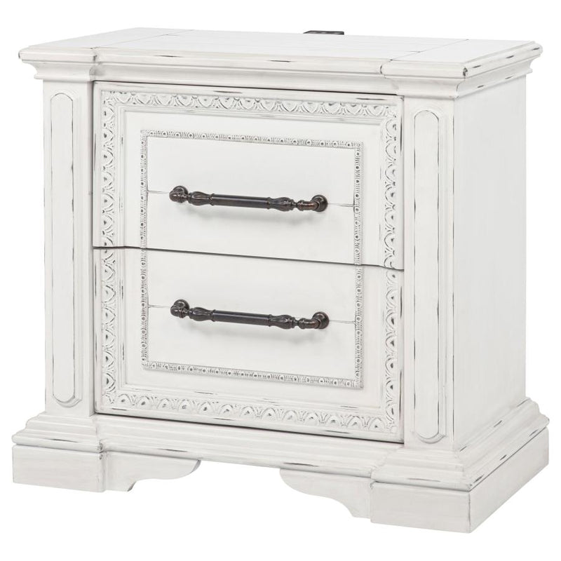 McKinney 2-drawer Nightstand with Dual USB Vintage White-zoom-