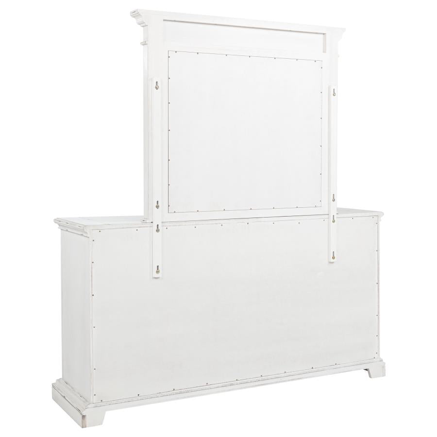 McKinney 6-drawer Bedroom Dresser with Mirror Vintage White-zoom-6