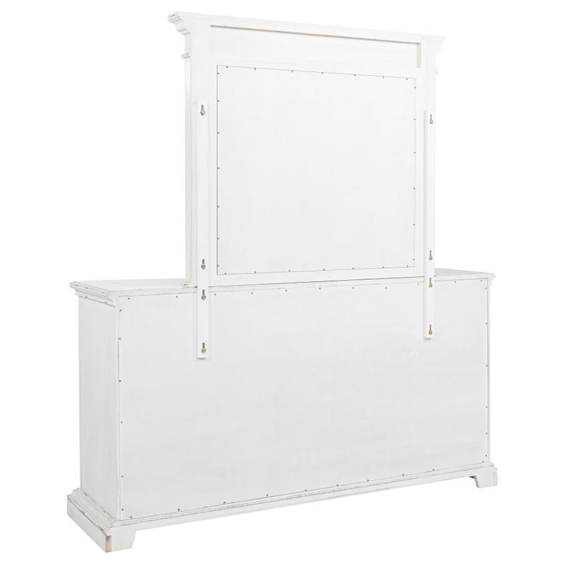 McKinney 6-drawer Bedroom Dresser with Mirror Vintage White-zoom-