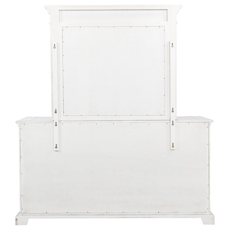 McKinney 6-drawer Bedroom Dresser with Mirror Vintage White-zoom-