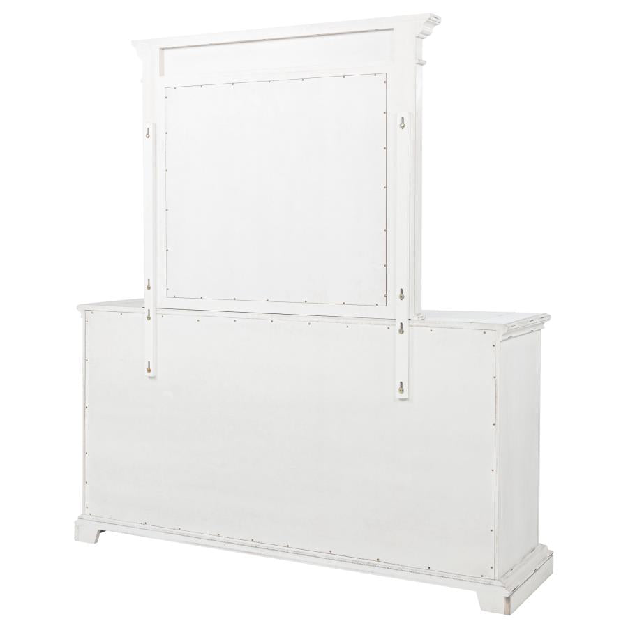 McKinney 6-drawer Bedroom Dresser with Mirror Vintage White-zoom-8