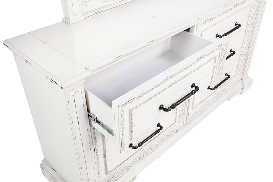 McKinney 6-drawer Bedroom Dresser with Mirror Vintage White-11