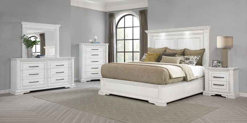McKinney 6-drawer Bedroom Dresser with Mirror Vintage White-zoom-