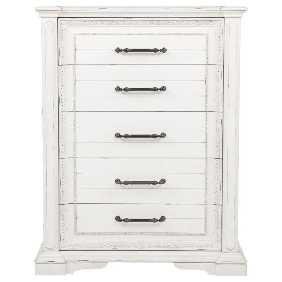 McKinney 5-drawer Bedroom Chest of Drawers Vintage White-3