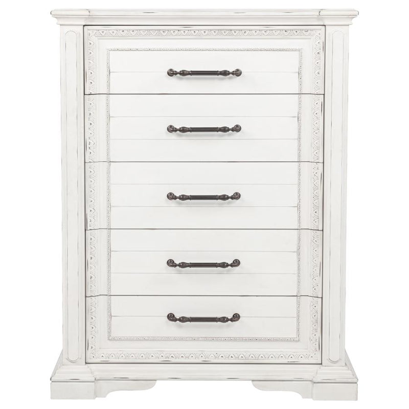 McKinney 5-drawer Bedroom Chest of Drawers Vintage White-zoom-