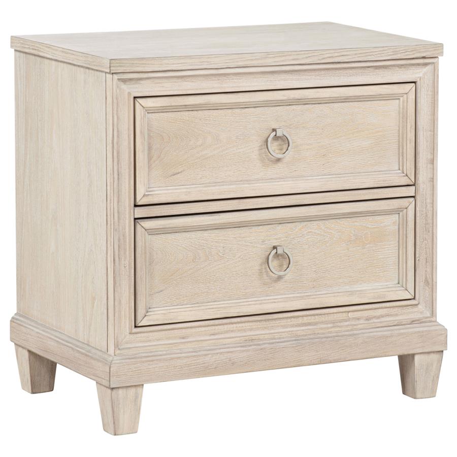 Pembroke 2-drawer Nightstand Bedside Table Washed Oak-zoom-1