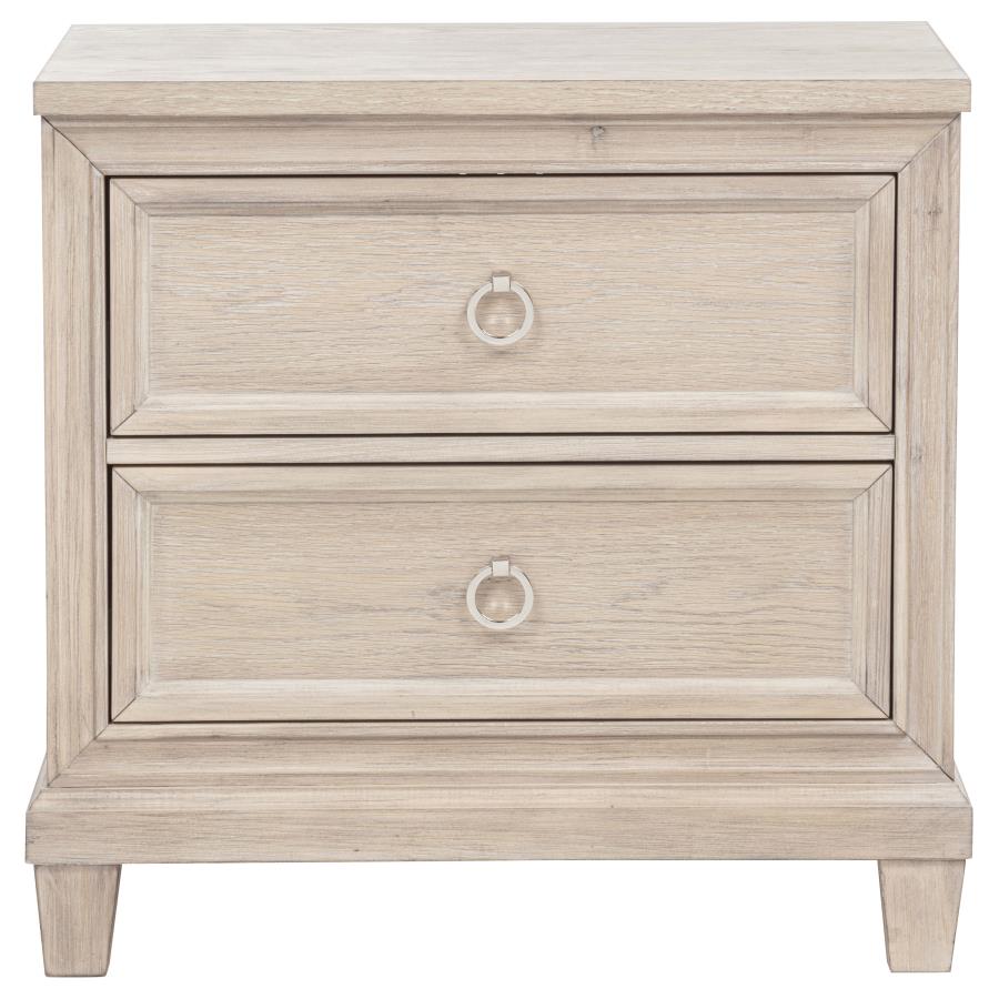 Pembroke 2-drawer Nightstand Bedside Table Washed Oak-zoom-3