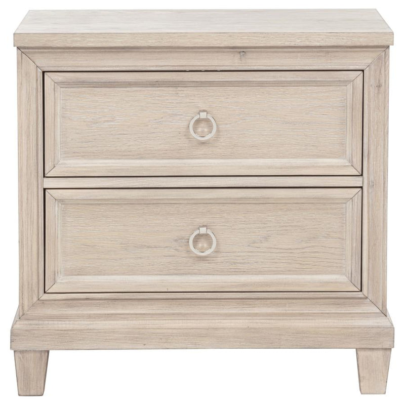 Pembroke 2-drawer Nightstand Bedside Table Washed Oak-zoom-