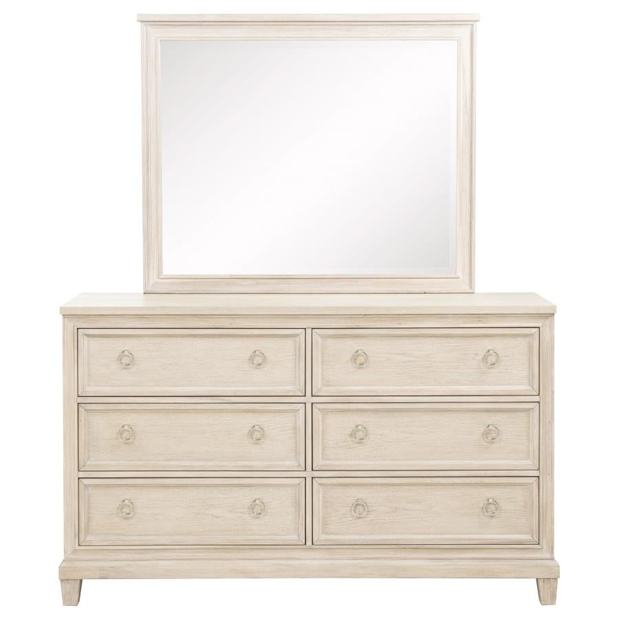 Pembroke 6-drawer Bedroom Dresser with Mirror Washed Oak-zoom-3