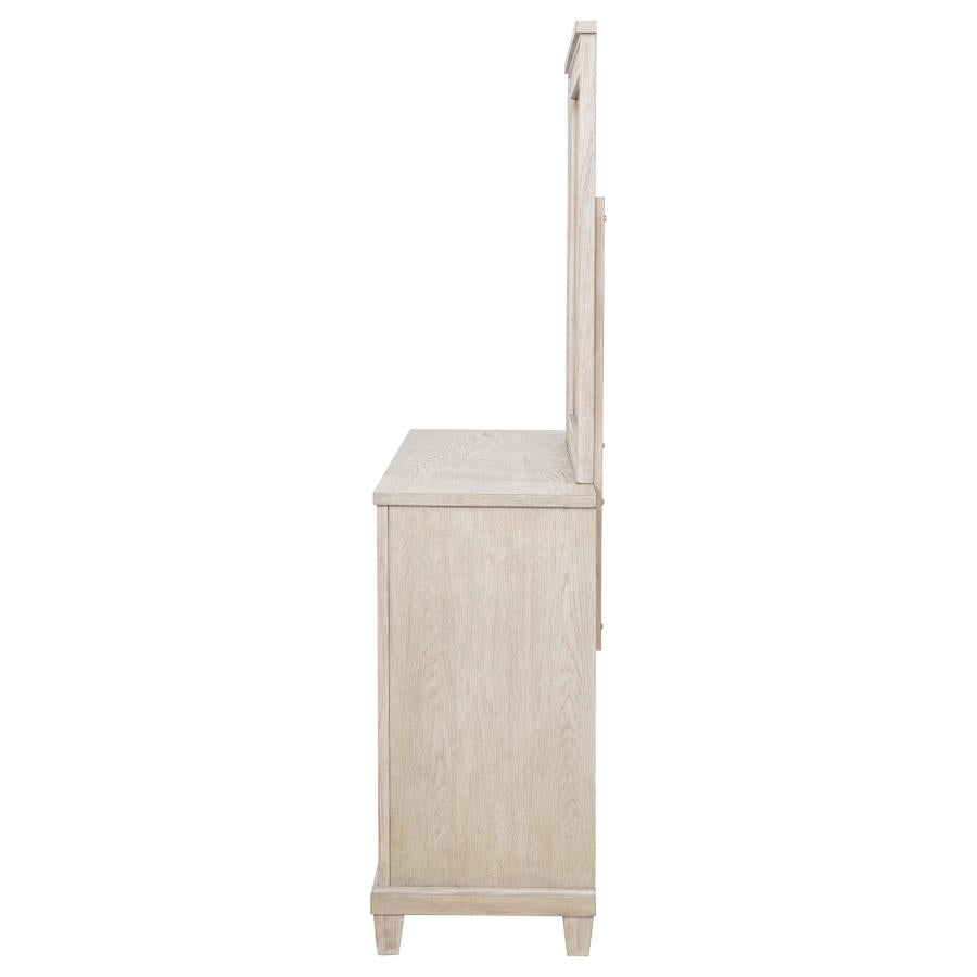 Pembroke 6-drawer Bedroom Dresser with Mirror Washed Oak-zoom-5