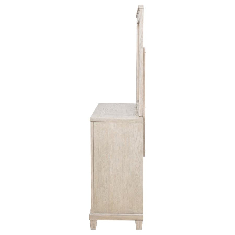 Pembroke 6-drawer Bedroom Dresser with Mirror Washed Oak-zoom-