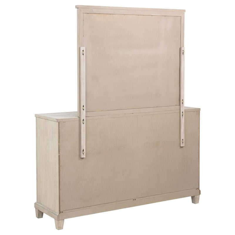 Pembroke 6-drawer Bedroom Dresser with Mirror Washed Oak-zoom-