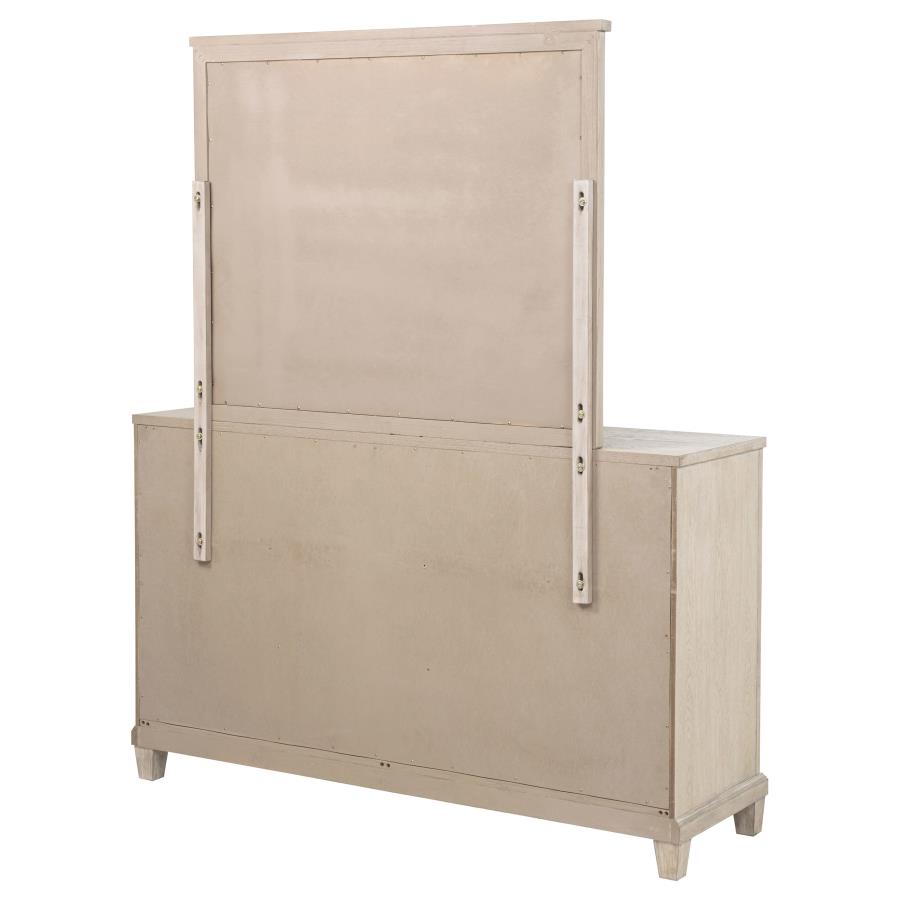 Pembroke 6-drawer Bedroom Dresser with Mirror Washed Oak-zoom-8