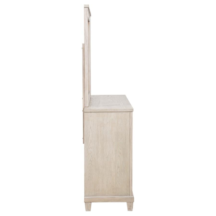 Pembroke 6-drawer Bedroom Dresser with Mirror Washed Oak-9
