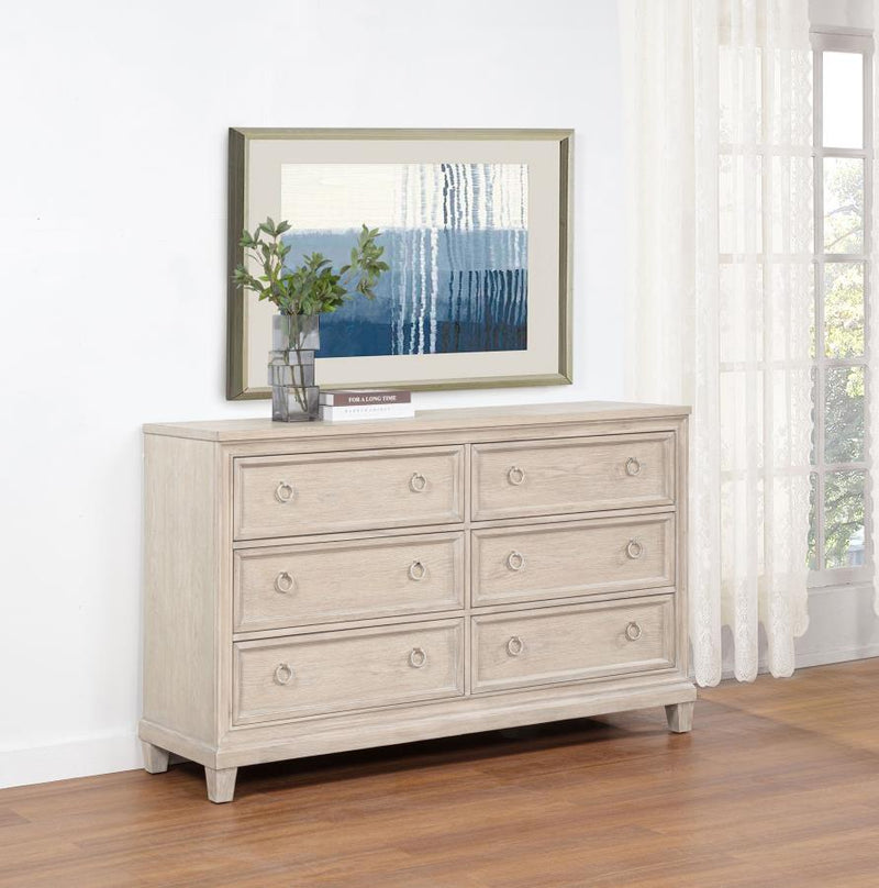 Pembroke 6-drawer Bedroom Dresser Cabinet Washed Oak-zoom-