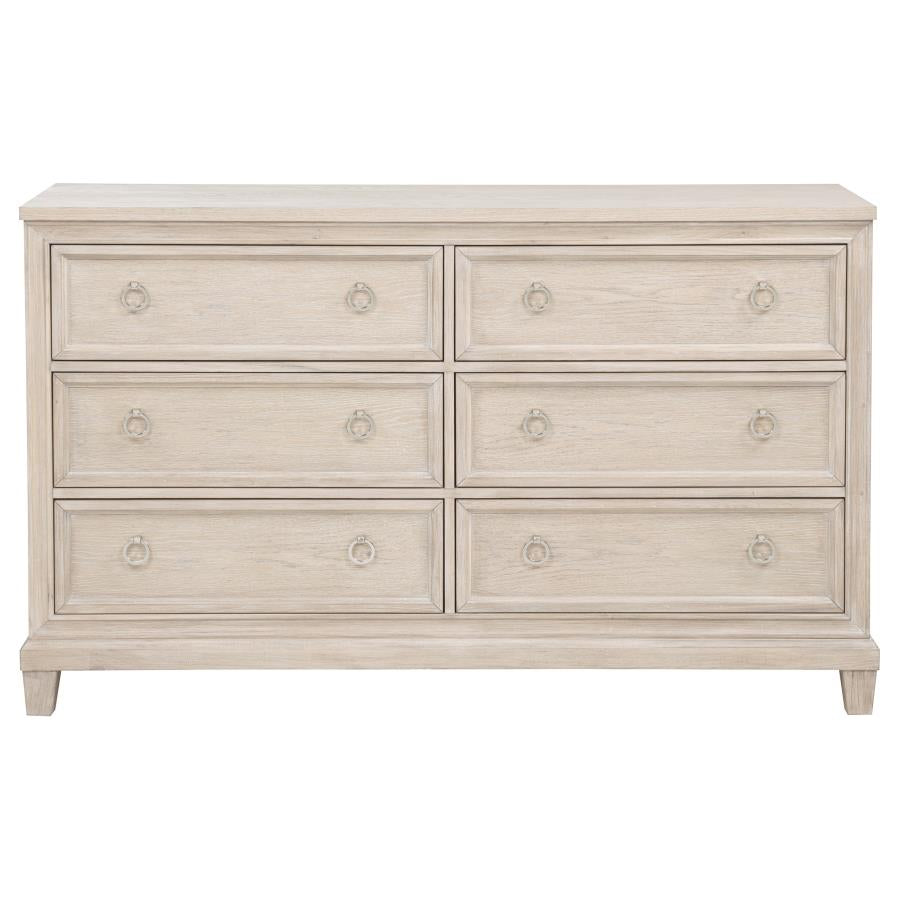 Pembroke 6-drawer Bedroom Dresser Cabinet Washed Oak-3