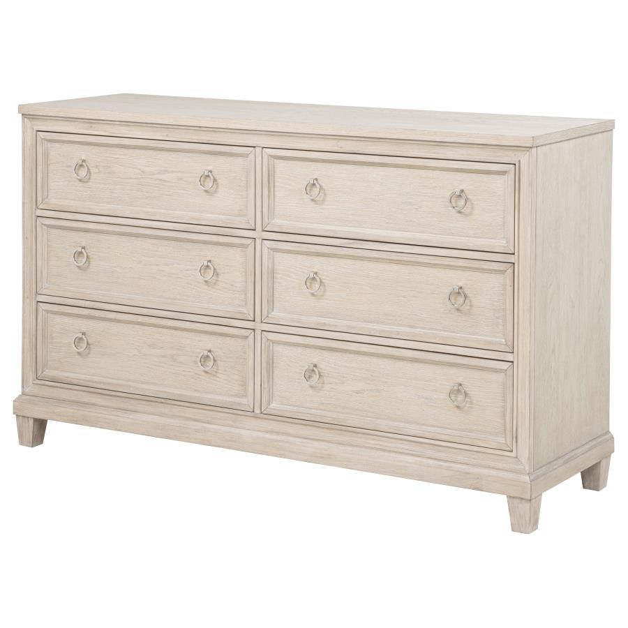 Pembroke 6-drawer Bedroom Dresser Cabinet Washed Oak-zoom-4