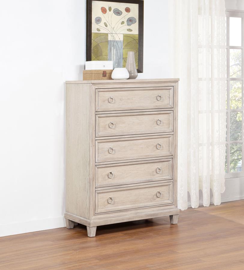 Pembroke 5-drawer Chest of Drawers Washed Oak-2