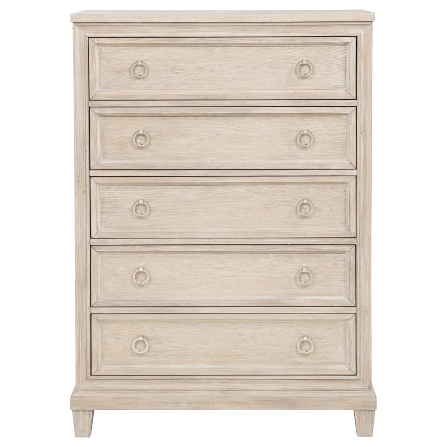 Pembroke 5-drawer Chest of Drawers Washed Oak-zoom-3