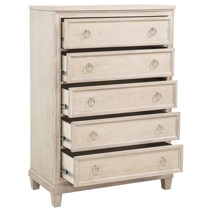 Pembroke 5-drawer Chest of Drawers Washed Oak-zoom-10