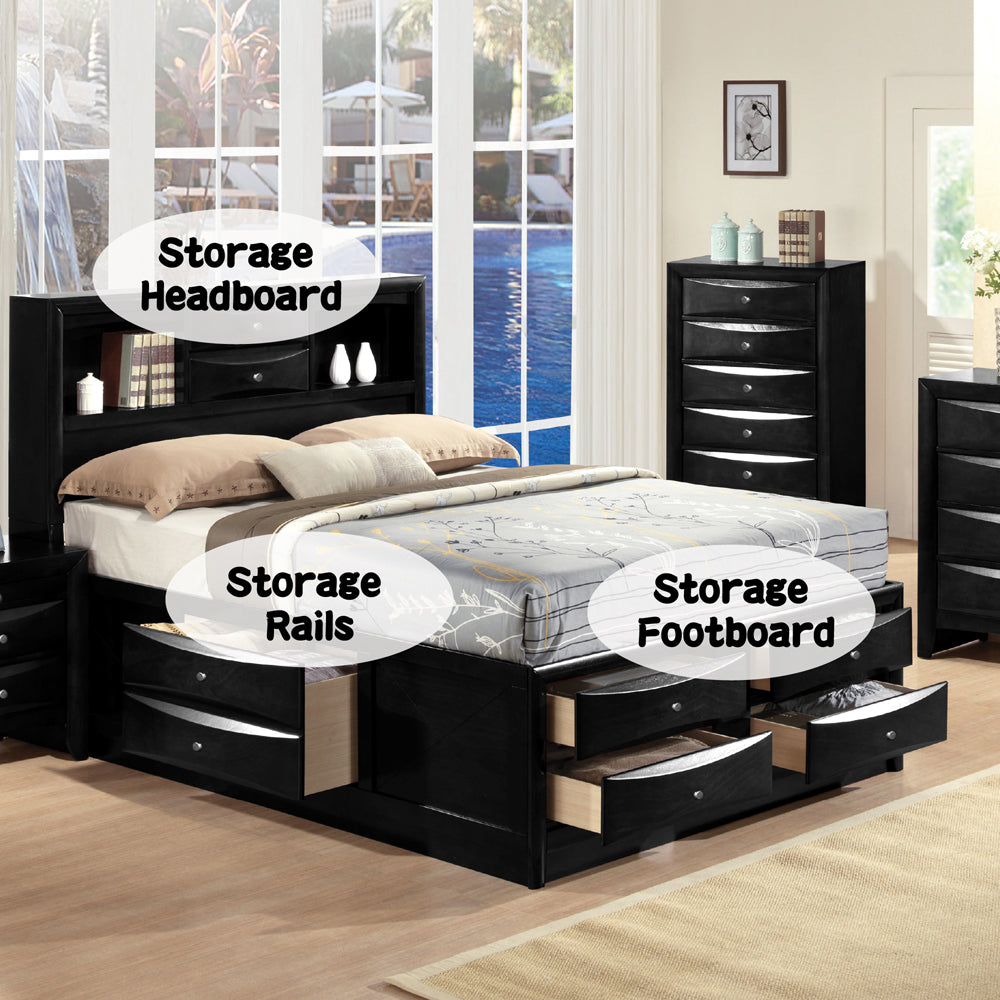 ACME Ireland Storage Bed – close-up – Lusso Furniture Miami