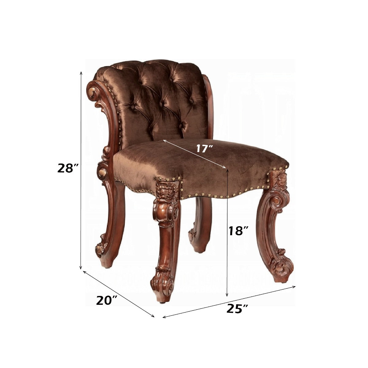 ACME Vendome Vanity Stool – view 13 – Lusso Furniture Miami