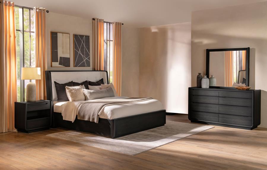 Leandro 4-piece Queen Bedroom Set Burnished Black-zoom-1