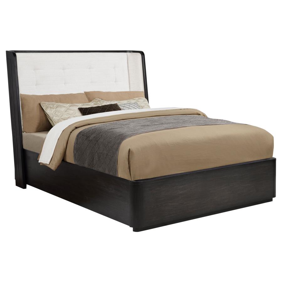 Leandro 55-inch Queen Wingback Bed Burnished Black-zoom-3