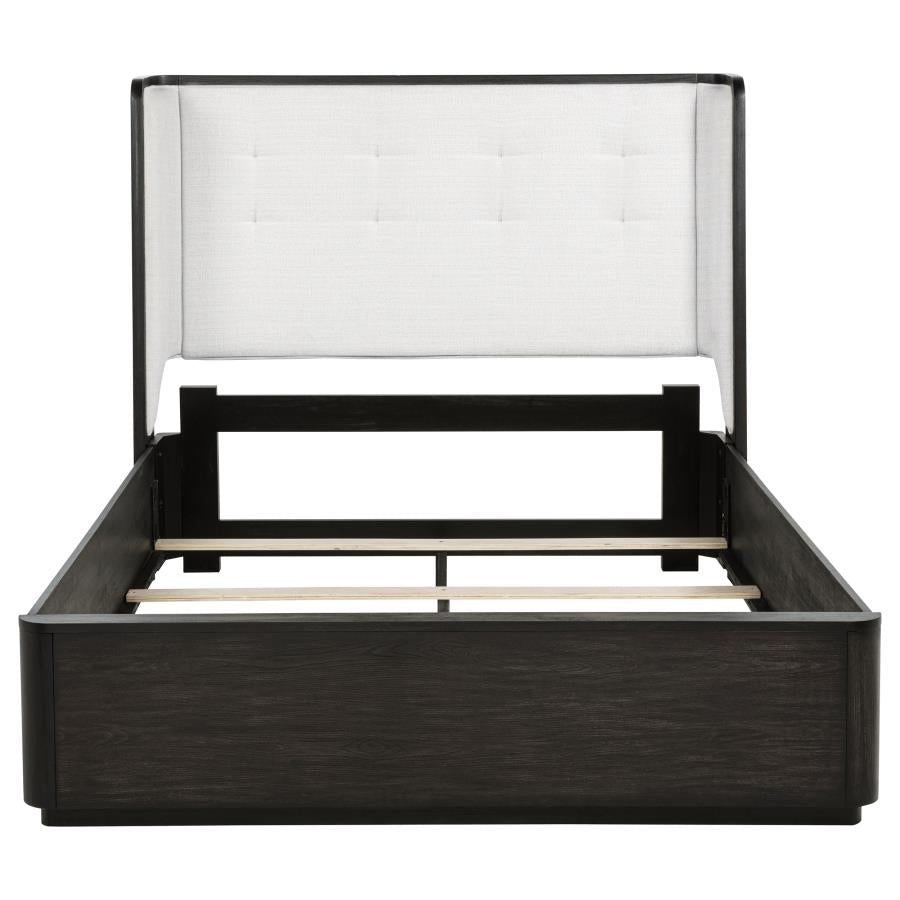 Leandro 55-inch Queen Wingback Bed Burnished Black-zoom-4