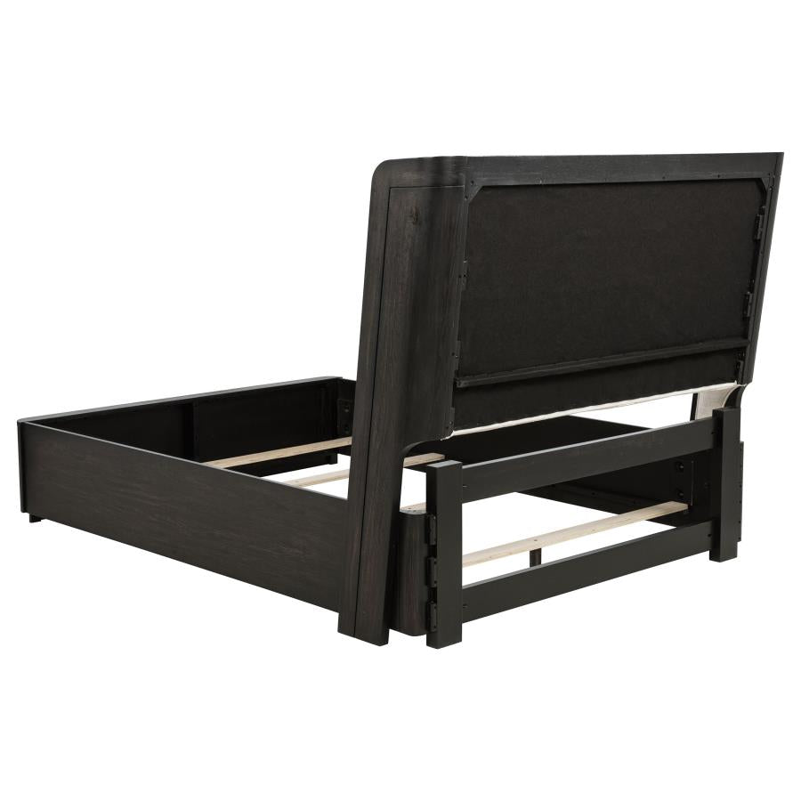 Leandro 55-inch Queen Wingback Bed Burnished Black-zoom-5