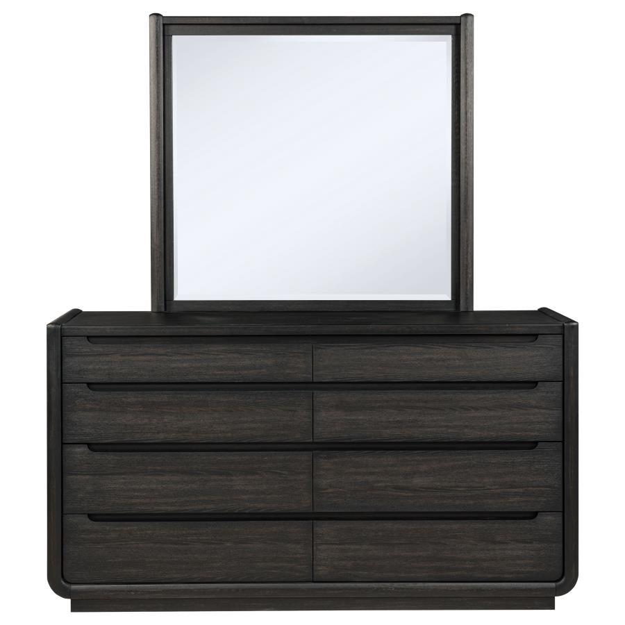 Leandro 8-drawer Bedroom Dresser with Mirror Burnished Black-3