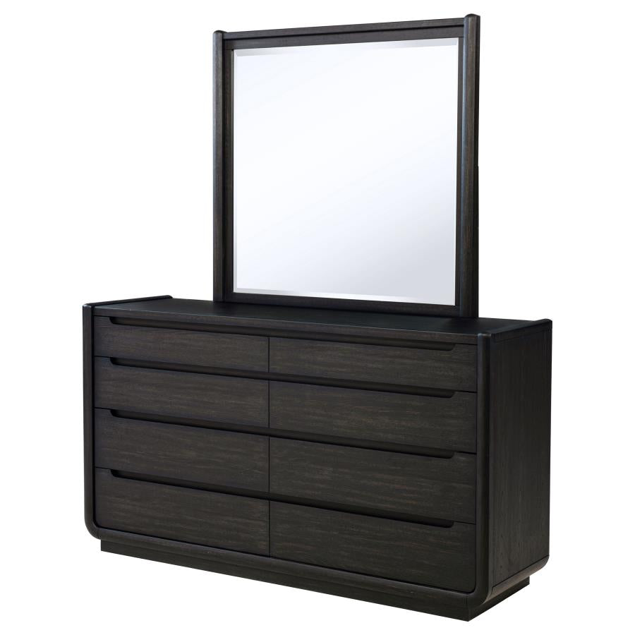 Leandro 8-drawer Bedroom Dresser with Mirror Burnished Black-4