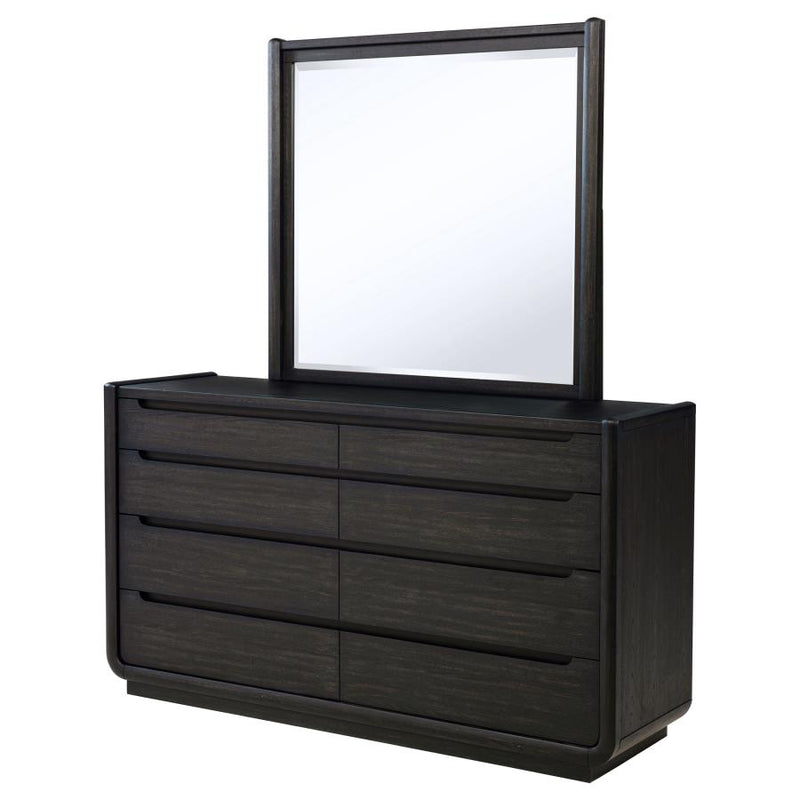 Leandro 8-drawer Bedroom Dresser with Mirror Burnished Black-zoom-