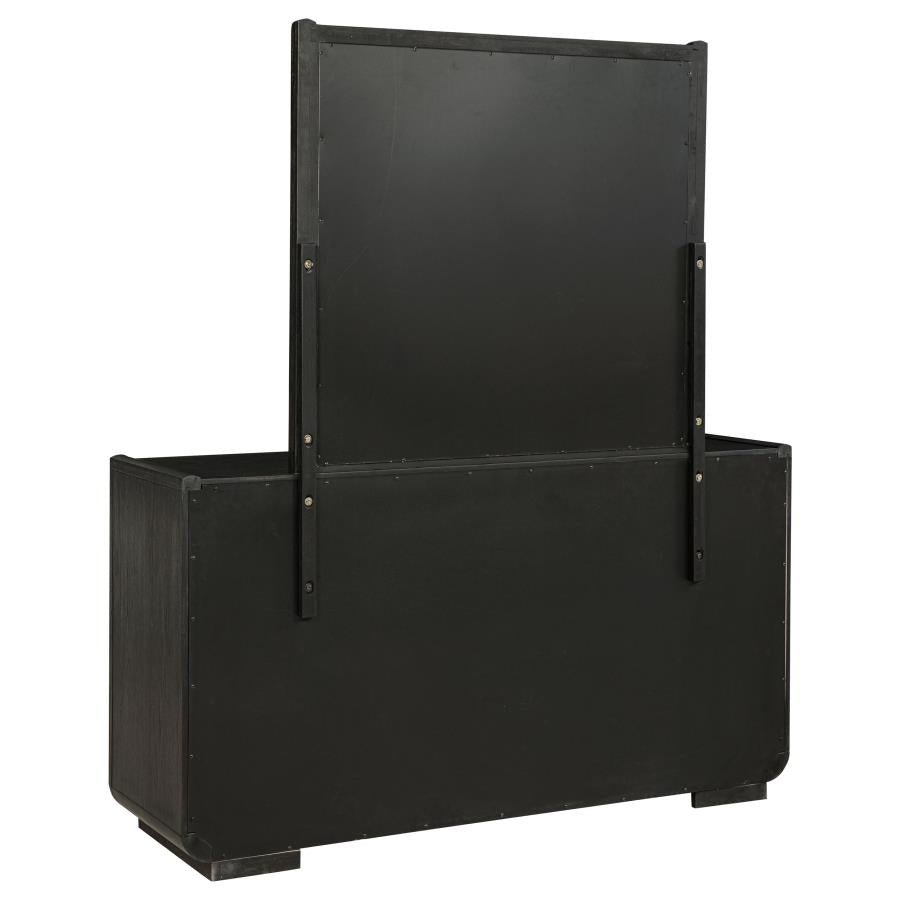 Leandro 8-drawer Bedroom Dresser with Mirror Burnished Black-6