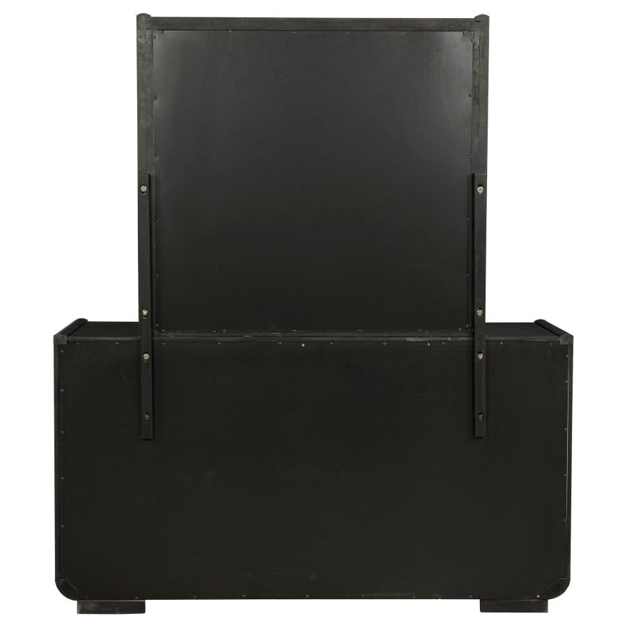 Leandro 8-drawer Bedroom Dresser with Mirror Burnished Black-zoom-7