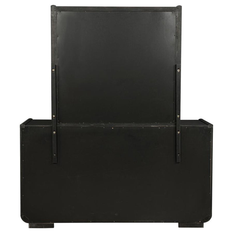 Leandro 8-drawer Bedroom Dresser with Mirror Burnished Black-zoom-